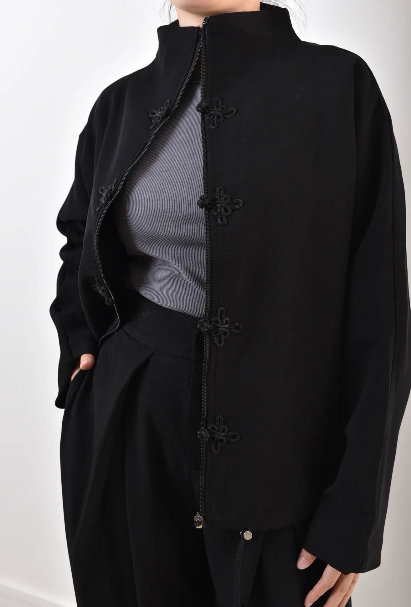 Veste à attaches style chinois