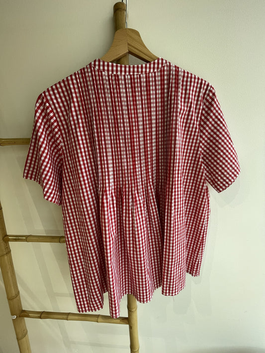 Blouse vichy rouge et blanc
