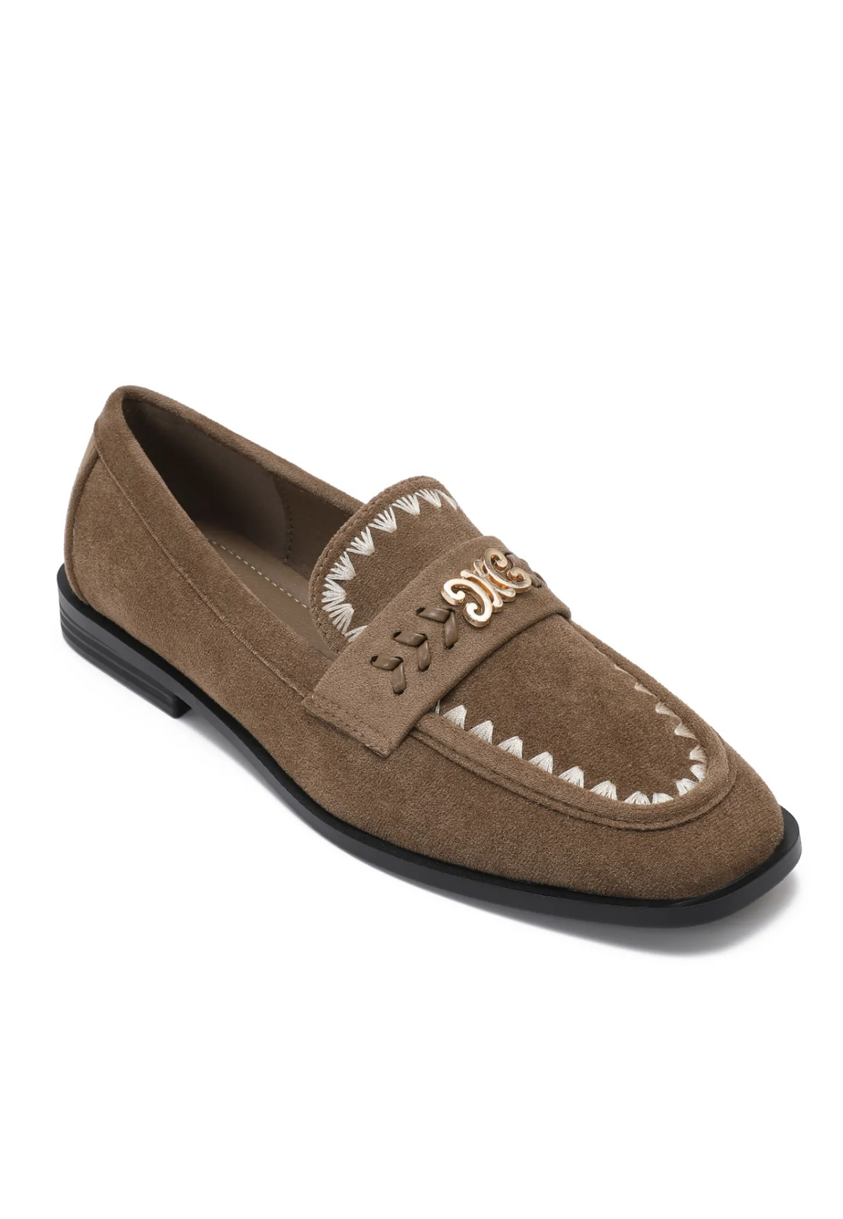 Mocassins taupe en suédine