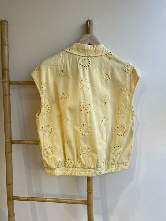 Veste sans manches brodée