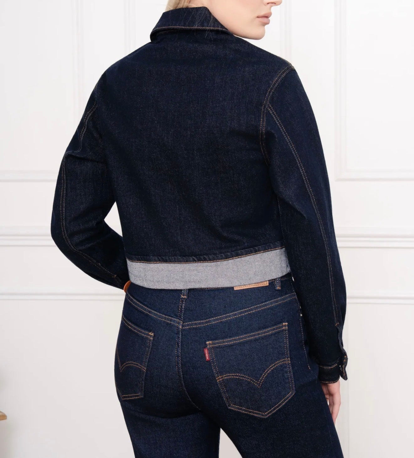 Veste courte en jean brut