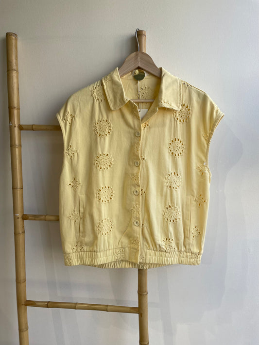 Veste sans manches brodée