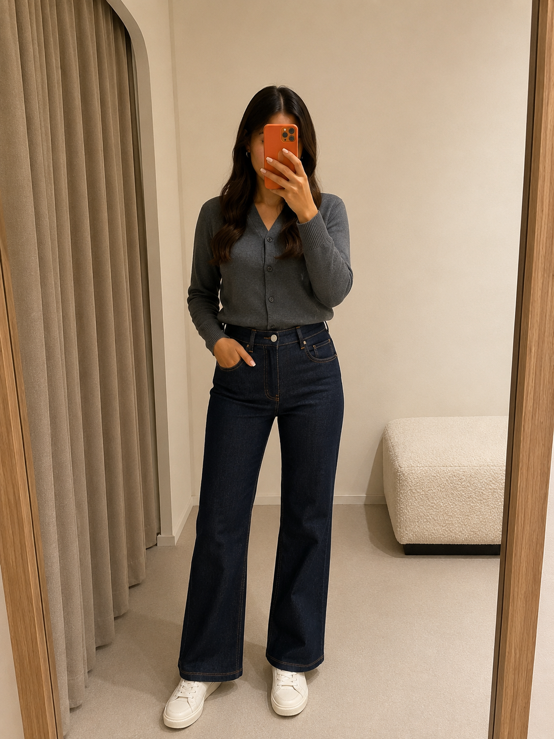 Jean wideleg brut taille haute