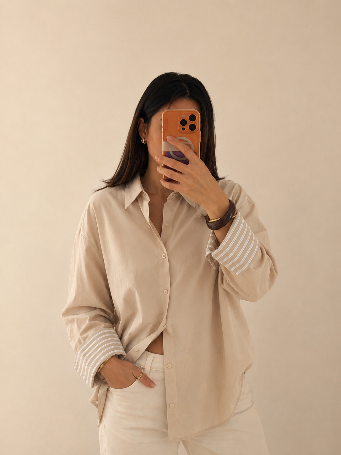 Chemise manche rayée