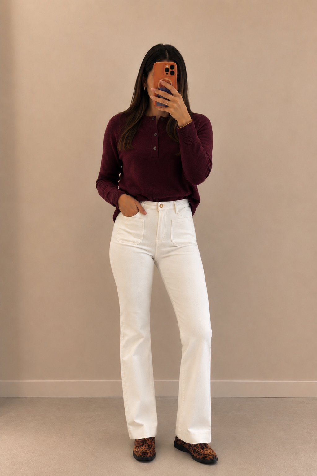 Pull en laine bordeaux