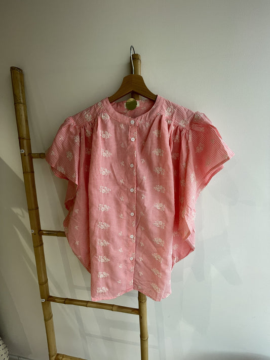 Blouse Rose Brodée