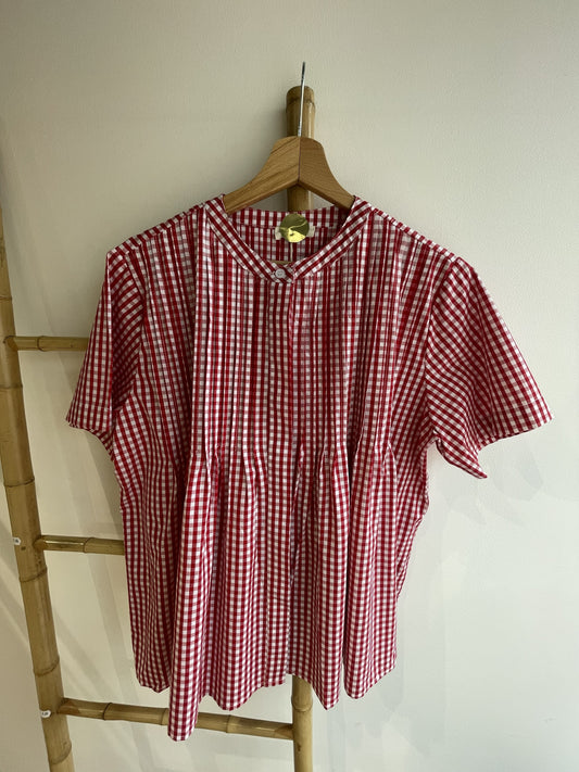 Blouse vichy rouge et blanc