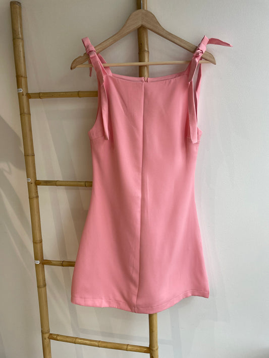 Robe fluide à nouer rose poudré