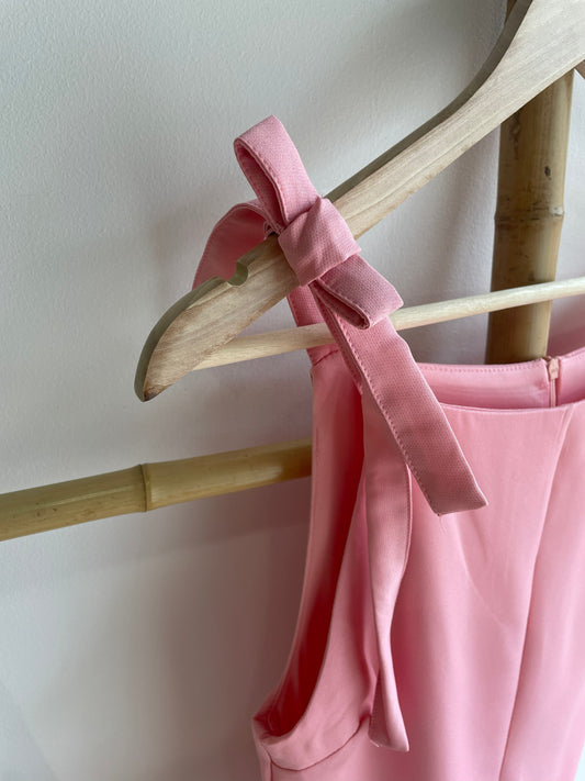 Robe fluide à nouer rose poudré